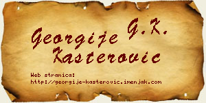 Georgije Kašterović vizit kartica